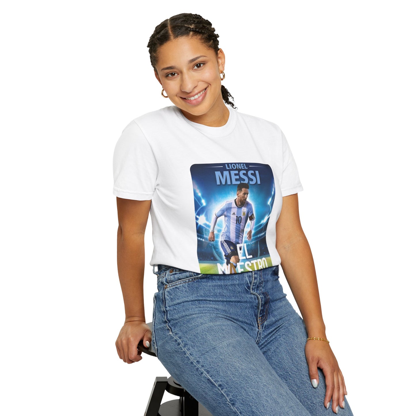 Lionel Messi Champion T-Shirt, Unisex Sports Tee, Soccer Fan Gift, Garment-Dyed Shirt, World Cup Celebration Apparel