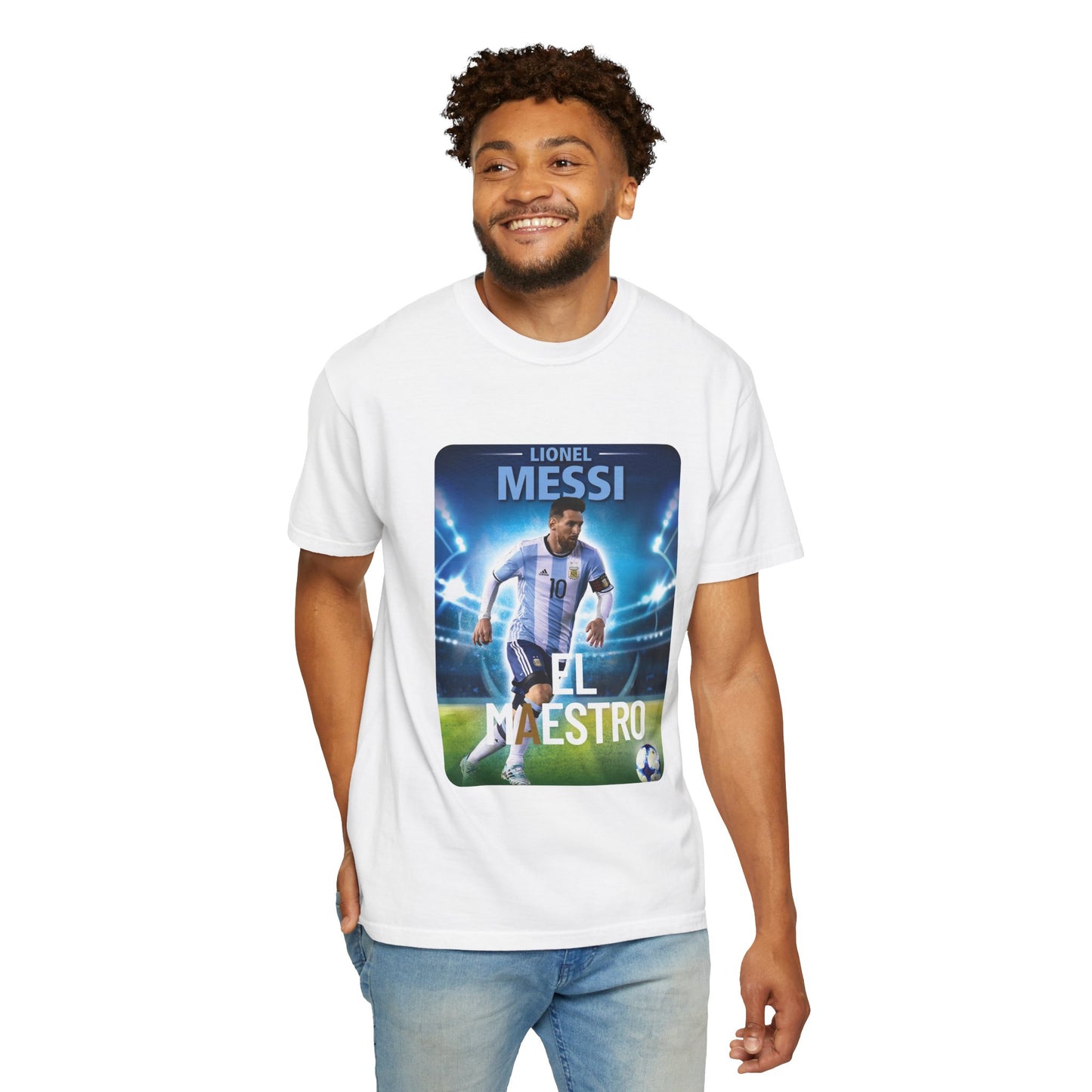 Lionel Messi Champion T-Shirt, Unisex Sports Tee, Soccer Fan Gift, Garment-Dyed Shirt, World Cup Celebration Apparel