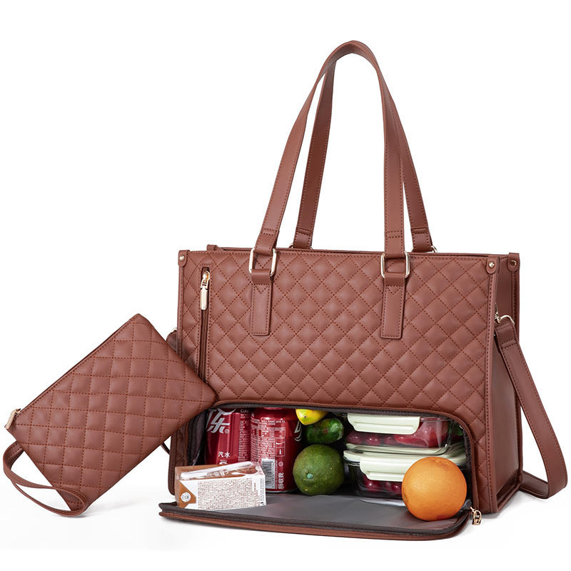 Convenient Commute New Lunch Bag Women's Insulated Lunch Box Women's Leak-proof (Computer Storage)