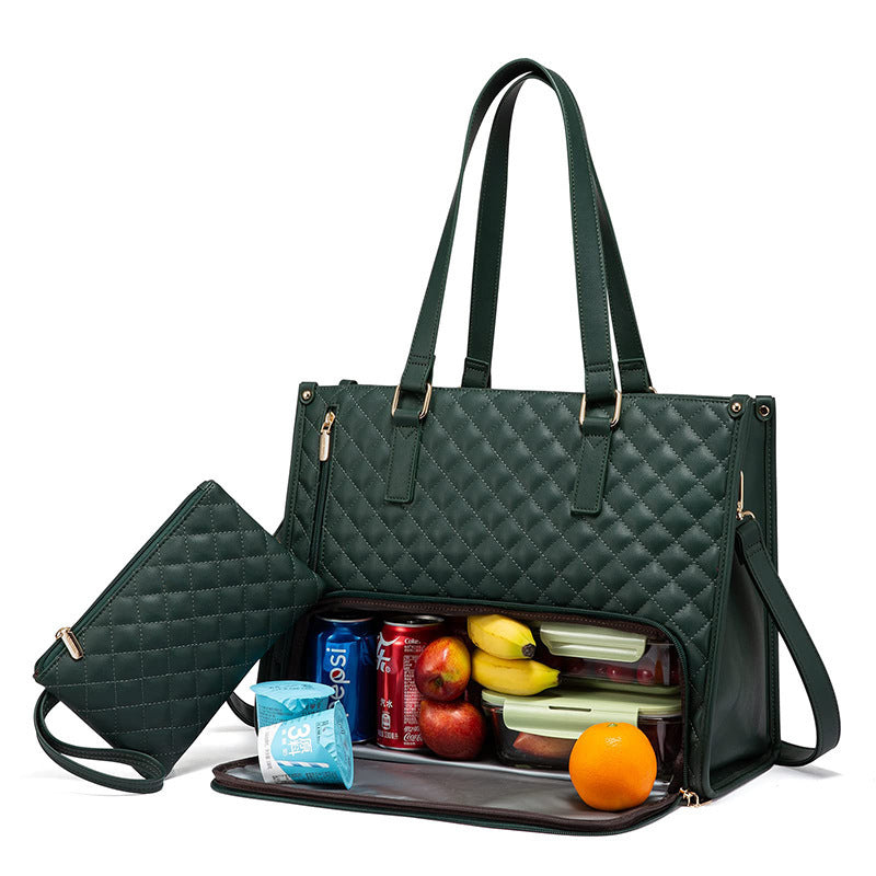 Convenient Commute New Lunch Bag Women's Insulated Lunch Box Women's Leak-proof (Computer Storage)