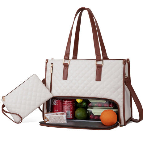 Convenient Commute New Lunch Bag Women's Insulated Lunch Box Women's Leak-proof (Computer Storage)
