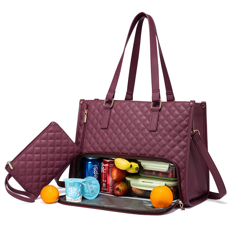 Convenient Commute New Lunch Bag Women's Insulated Lunch Box Women's Leak-proof (Computer Storage)