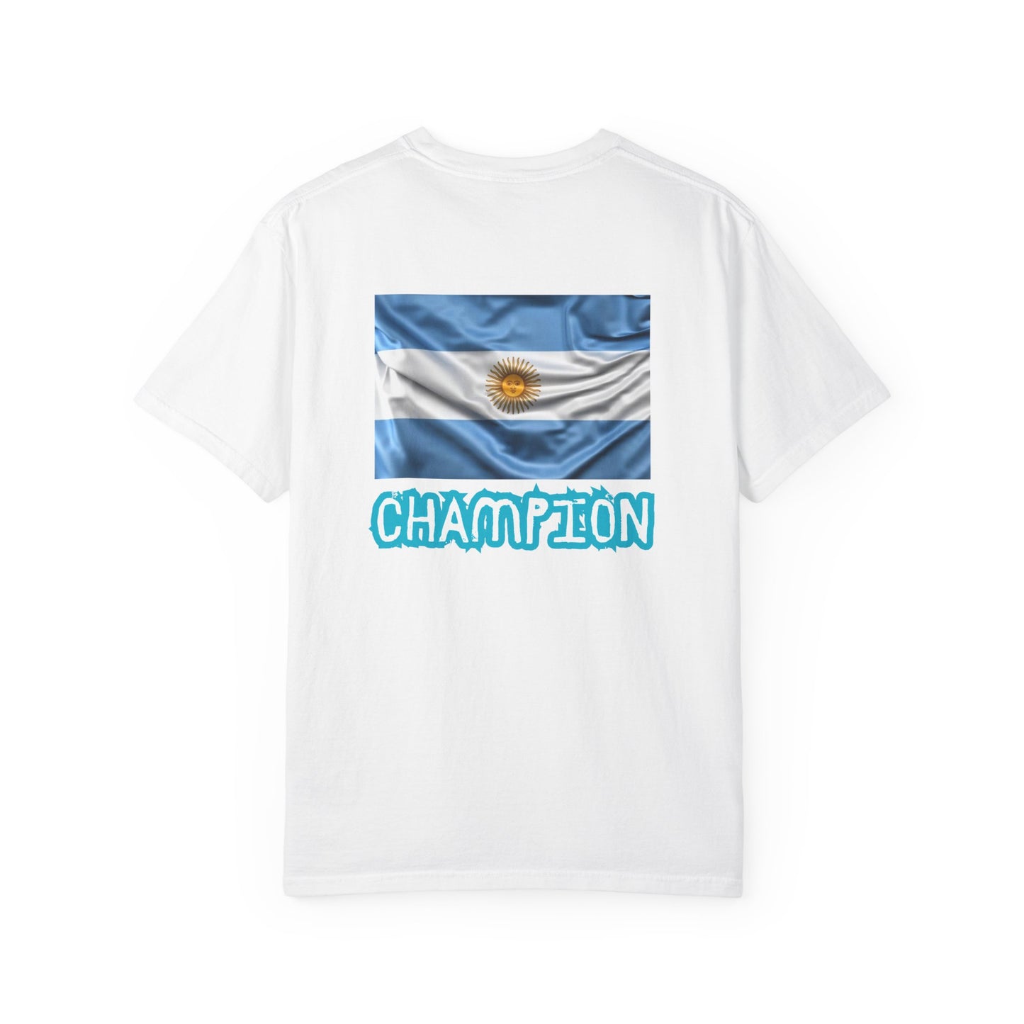 Lionel Messi Champion T-Shirt, Unisex Sports Tee, Soccer Fan Gift, Garment-Dyed Shirt, World Cup Celebration Apparel