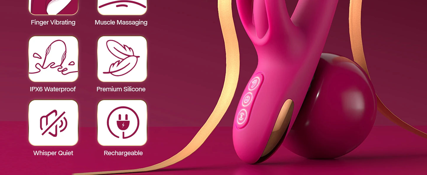 30 Modes G Spot Vibrator Rabbit Sex Toy for Women Clitoral Stimulator Female Vibrators Dildo 10 Flapping Vibrating Adult Sex Toy