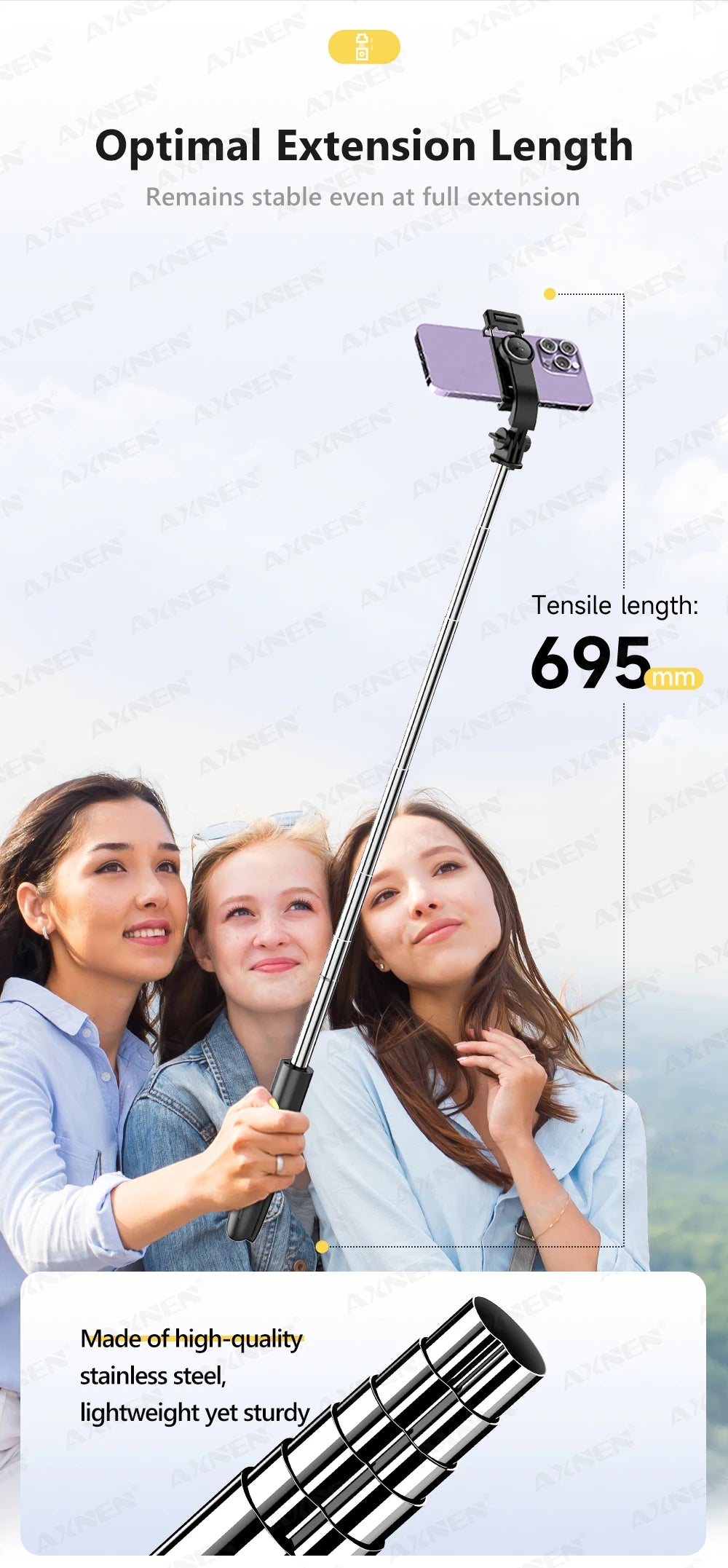 L21 Phone Selfie stick Tripod with Wireless Bluetooth LED Fill Light with Remote Shutter for Android IOS Cellphone