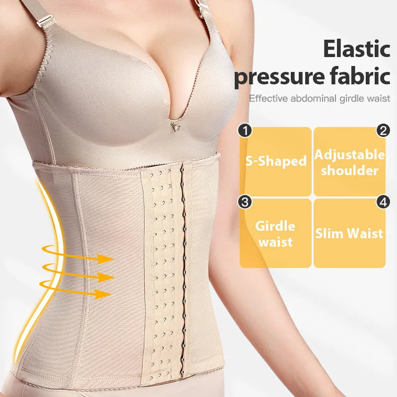 Shapewear For Women Tummy Control Fajas Body Shaper Zipper Belt Waist Trainer Bandage