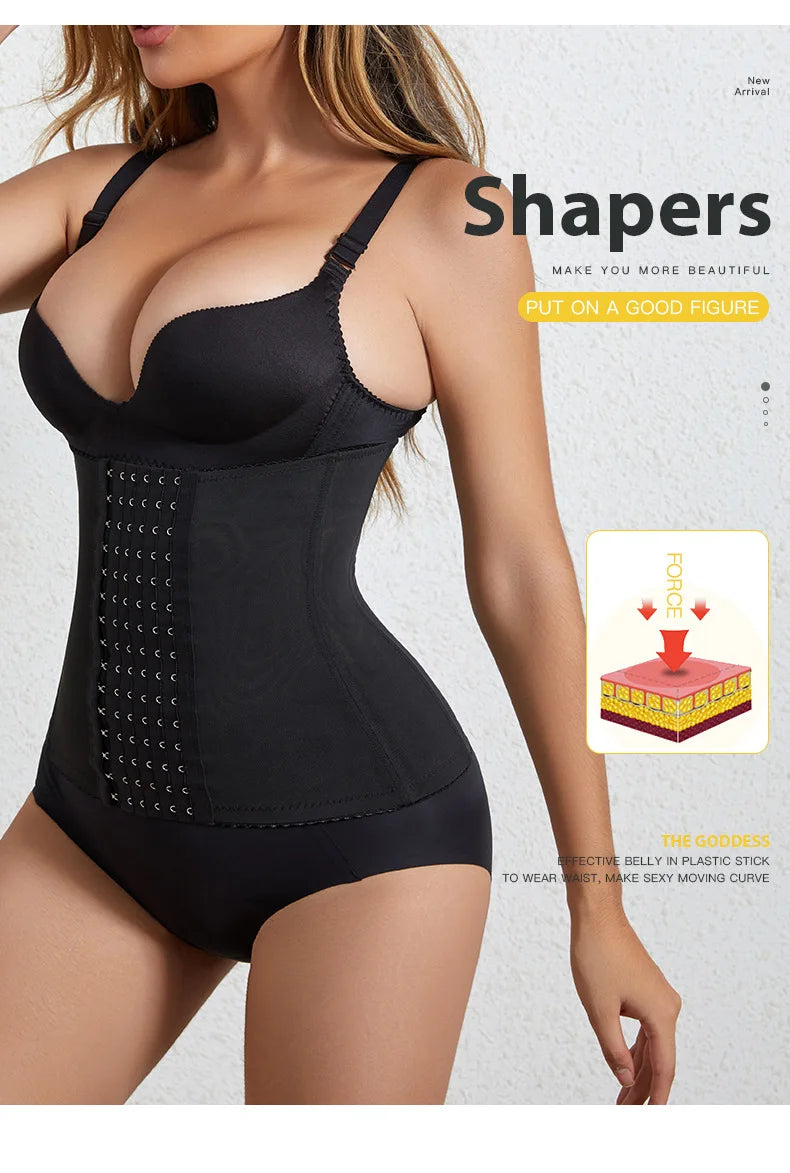 Shapewear For Women Tummy Control Fajas Body Shaper Zipper Belt Waist Trainer Bandage