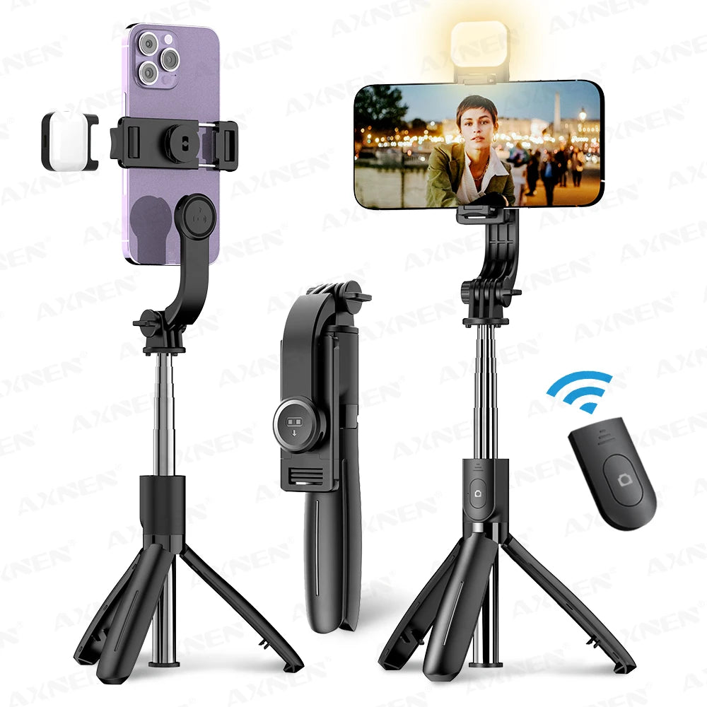 L21 Phone Selfie stick Tripod with Wireless Bluetooth LED Fill Light with Remote Shutter for Android IOS Cellphone