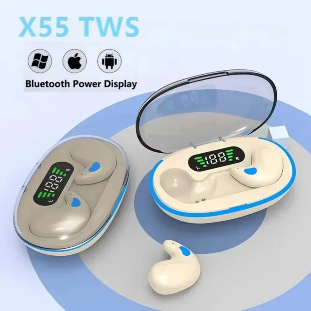 X55 Sleeping Earbuds Wireless Mini Headphones For Work TWS Bluetooth Earphone Stereo Hidden Headsets with Mic HD Call Waterproof