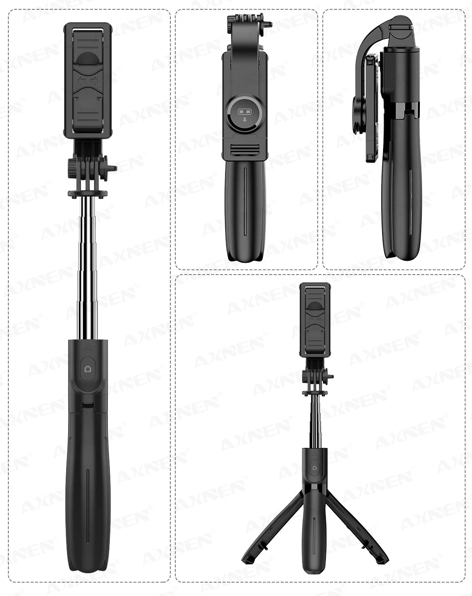 L21 Phone Selfie stick Tripod with Wireless Bluetooth LED Fill Light with Remote Shutter for Android IOS Cellphone