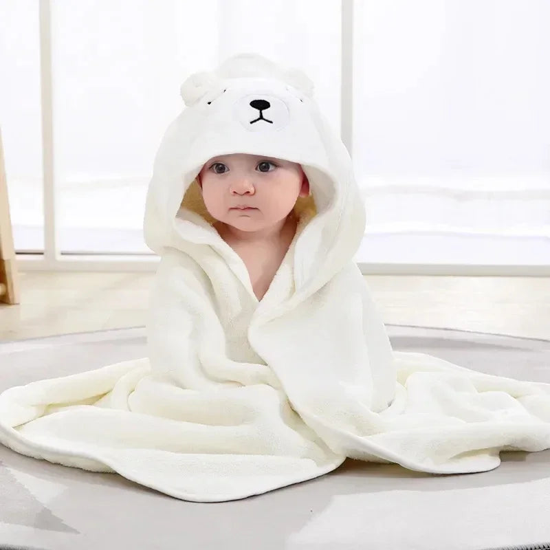 Baby Bath Towel Boy Girl Newborn with Hood Cartoon Animal Coral Fleece Infant Towels Blanket Baby Bathrobe Robe Baby Shower