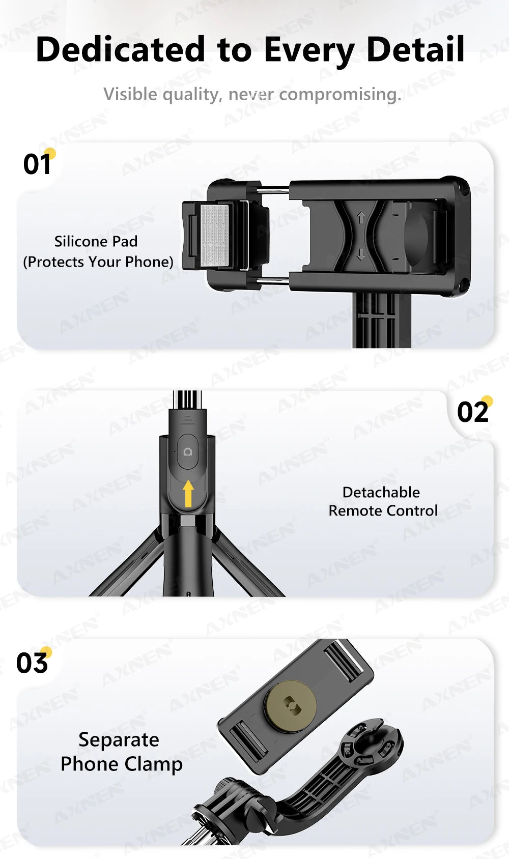 L21 Phone Selfie stick Tripod with Wireless Bluetooth LED Fill Light with Remote Shutter for Android IOS Cellphone