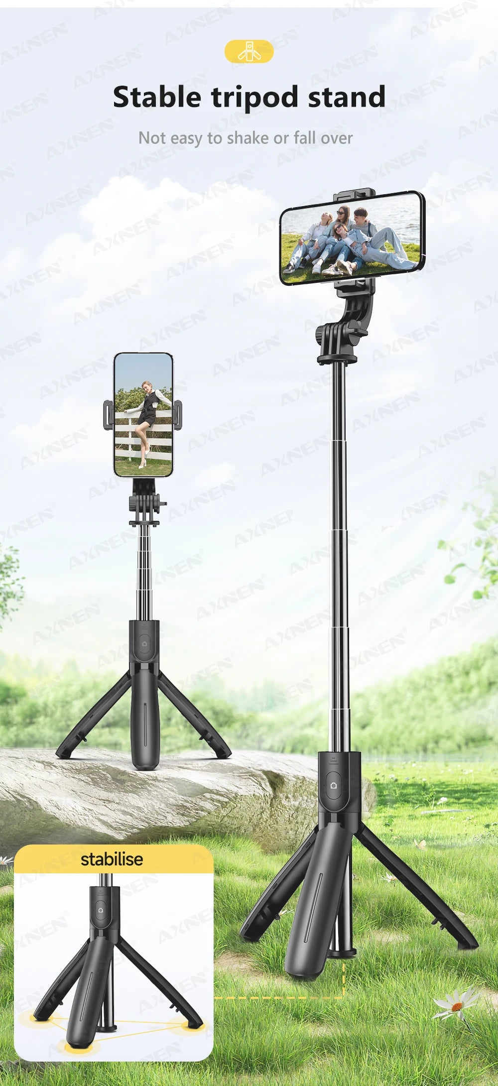 L21 Phone Selfie stick Tripod with Wireless Bluetooth LED Fill Light with Remote Shutter for Android IOS Cellphone