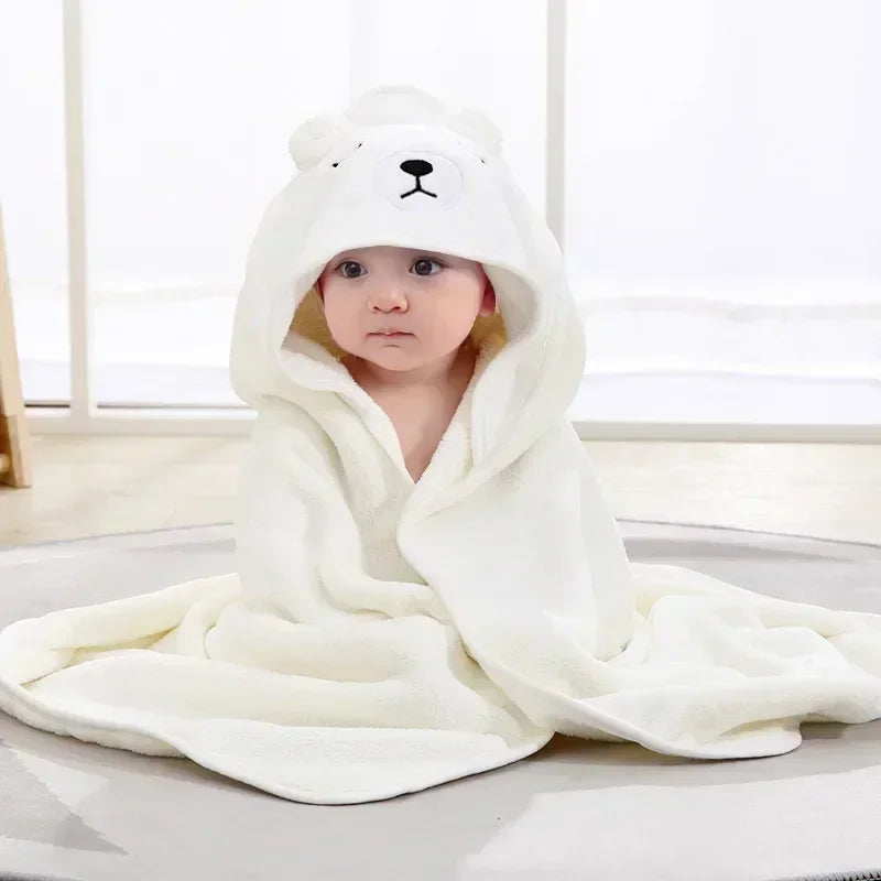 Baby Bath Towel Boy Girl Newborn with Hood Cartoon Animal Coral Fleece Infant Towels Blanket Baby Bathrobe Robe Baby Shower