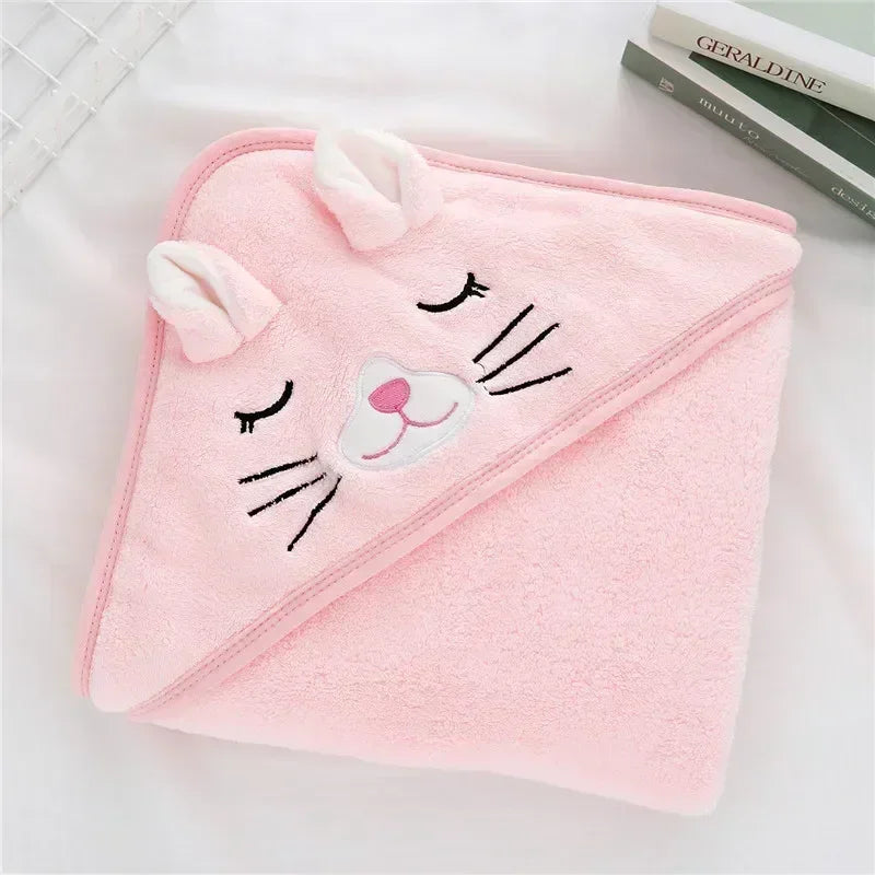 Baby Bath Towel Boy Girl Newborn with Hood Cartoon Animal Coral Fleece Infant Towels Blanket Baby Bathrobe Robe Baby Shower