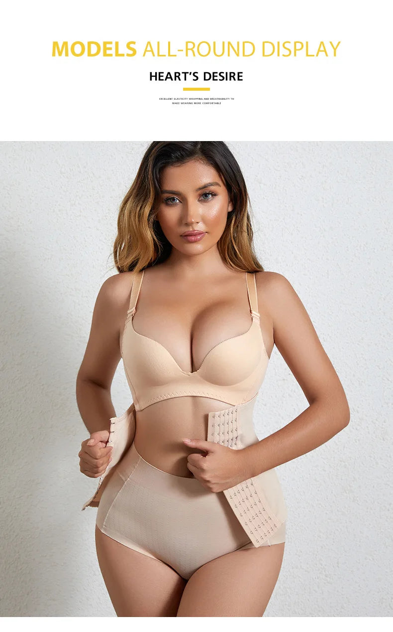 Shapewear For Women Tummy Control Fajas Body Shaper Zipper Belt Waist Trainer Bandage