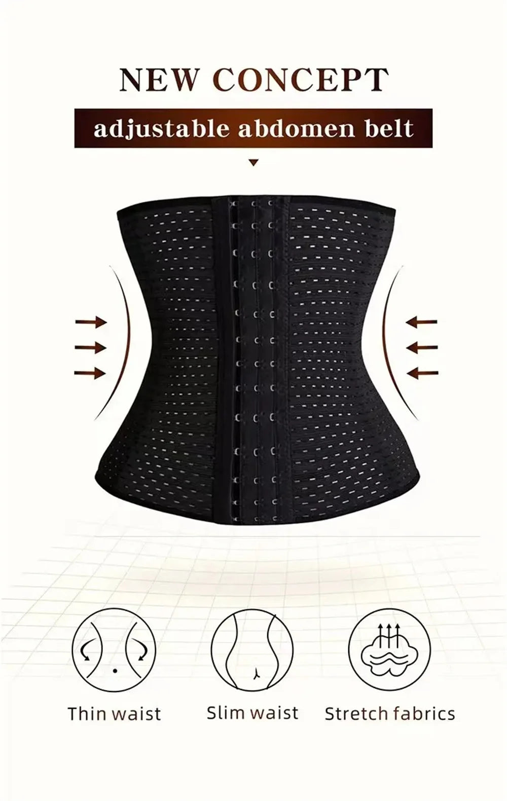 Women Body Shapewear Tummy Slimming Black Belly Band