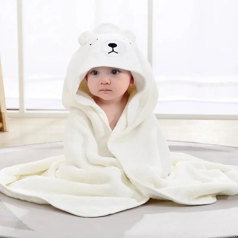 Baby Bath Towel Boy Girl Newborn with Hood Cartoon Animal Coral Fleece Infant Towels Blanket Baby Bathrobe Robe Baby Shower