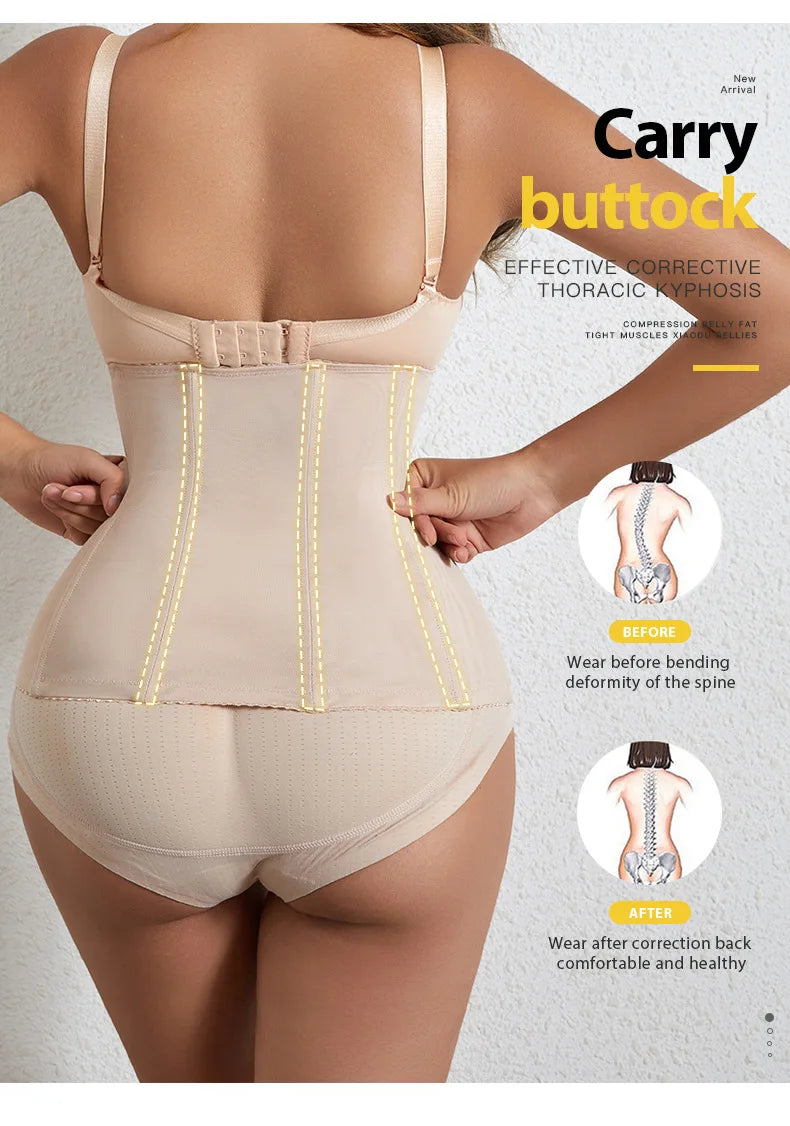 Shapewear For Women Tummy Control Fajas Body Shaper Zipper Belt Waist Trainer Bandage