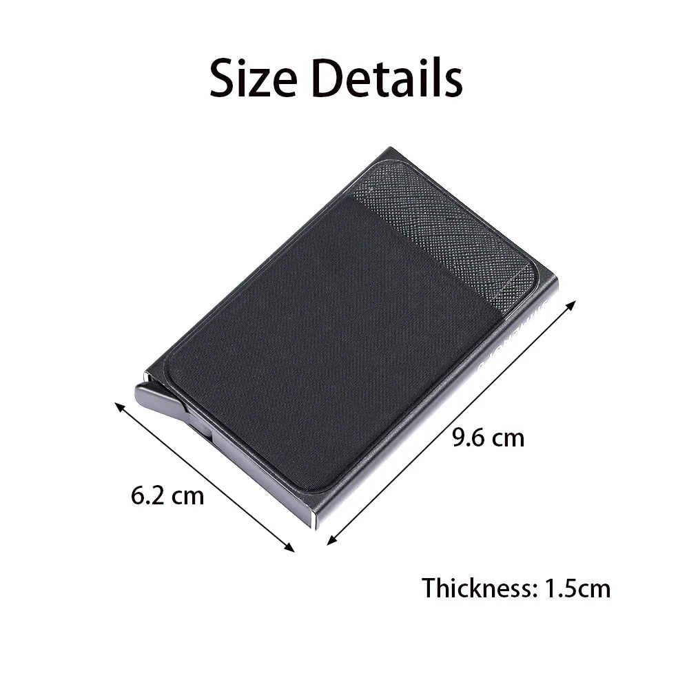 Wallet Automatic Flip Card Side Push Card Holder Sleeve Large Capacity 12 Cards Slot