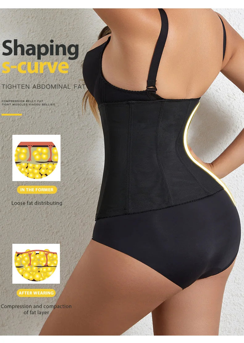 Shapewear For Women Tummy Control Fajas Body Shaper Zipper Belt Waist Trainer Bandage
