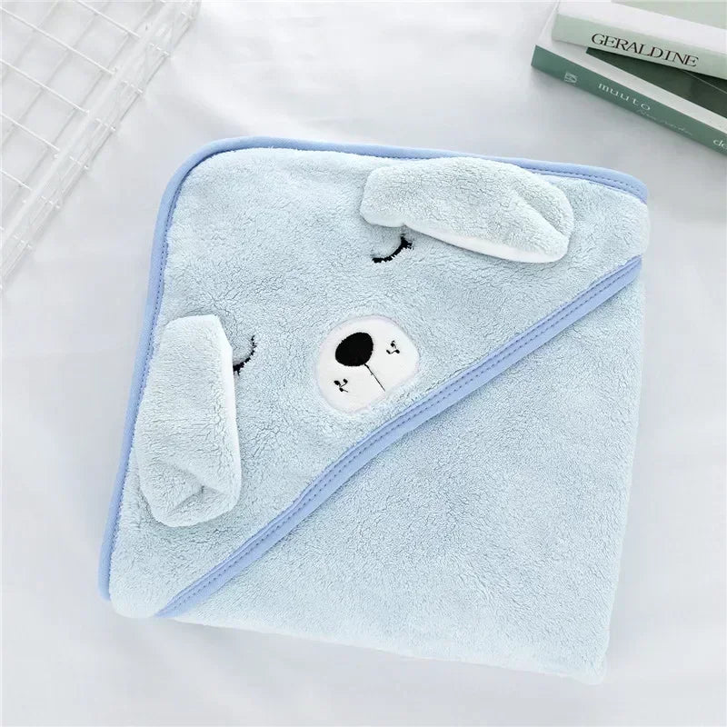 Baby Bath Towel Boy Girl Newborn with Hood Cartoon Animal Coral Fleece Infant Towels Blanket Baby Bathrobe Robe Baby Shower