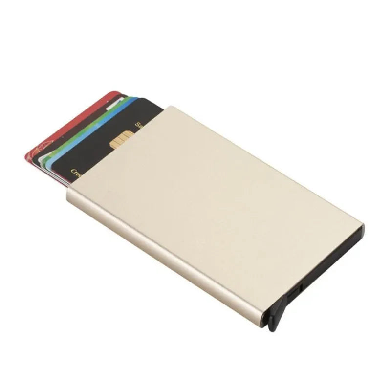 Wallet Automatic Flip Card Side Push Card Holder Sleeve Large Capacity 12 Cards Slot