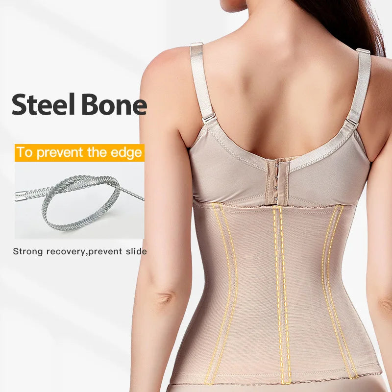 Shapewear For Women Tummy Control Fajas Body Shaper Zipper Belt Waist Trainer Bandage
