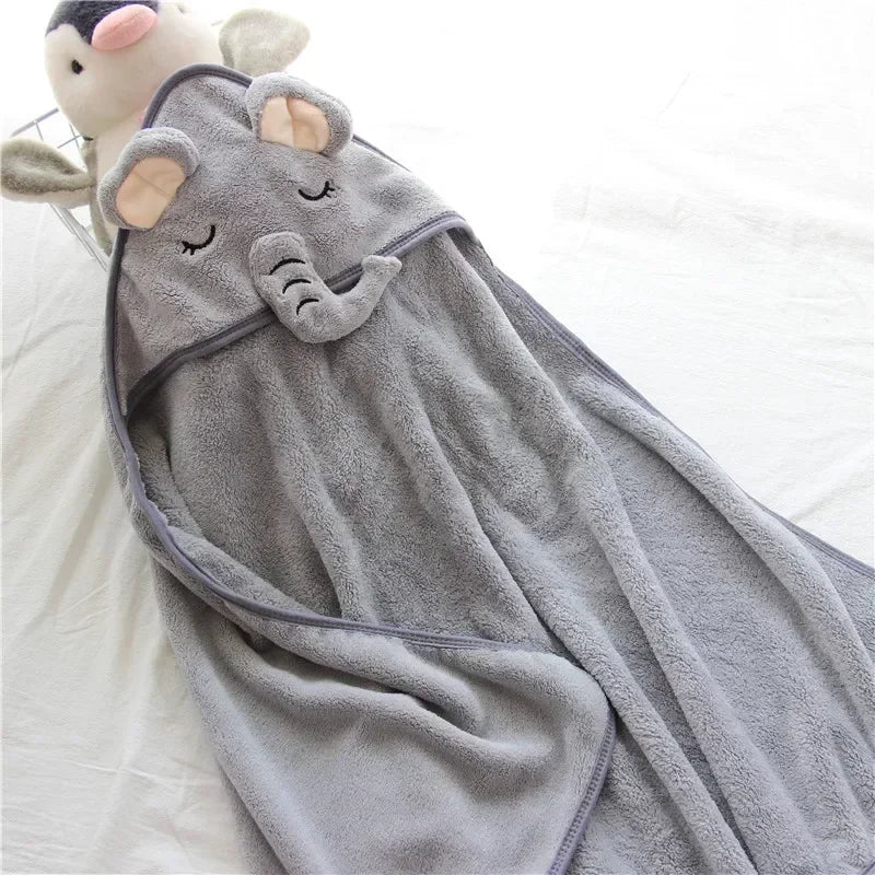 Baby Bath Towel Boy Girl Newborn with Hood Cartoon Animal Coral Fleece Infant Towels Blanket Baby Bathrobe Robe Baby Shower