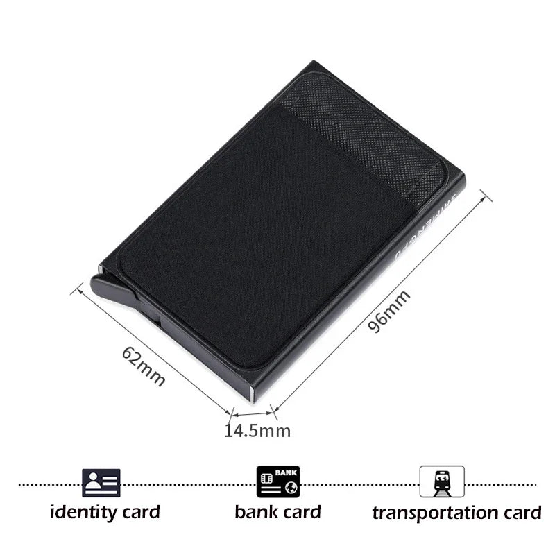 Wallet Automatic Flip Card Side Push Card Holder Sleeve Large Capacity 12 Cards Slot