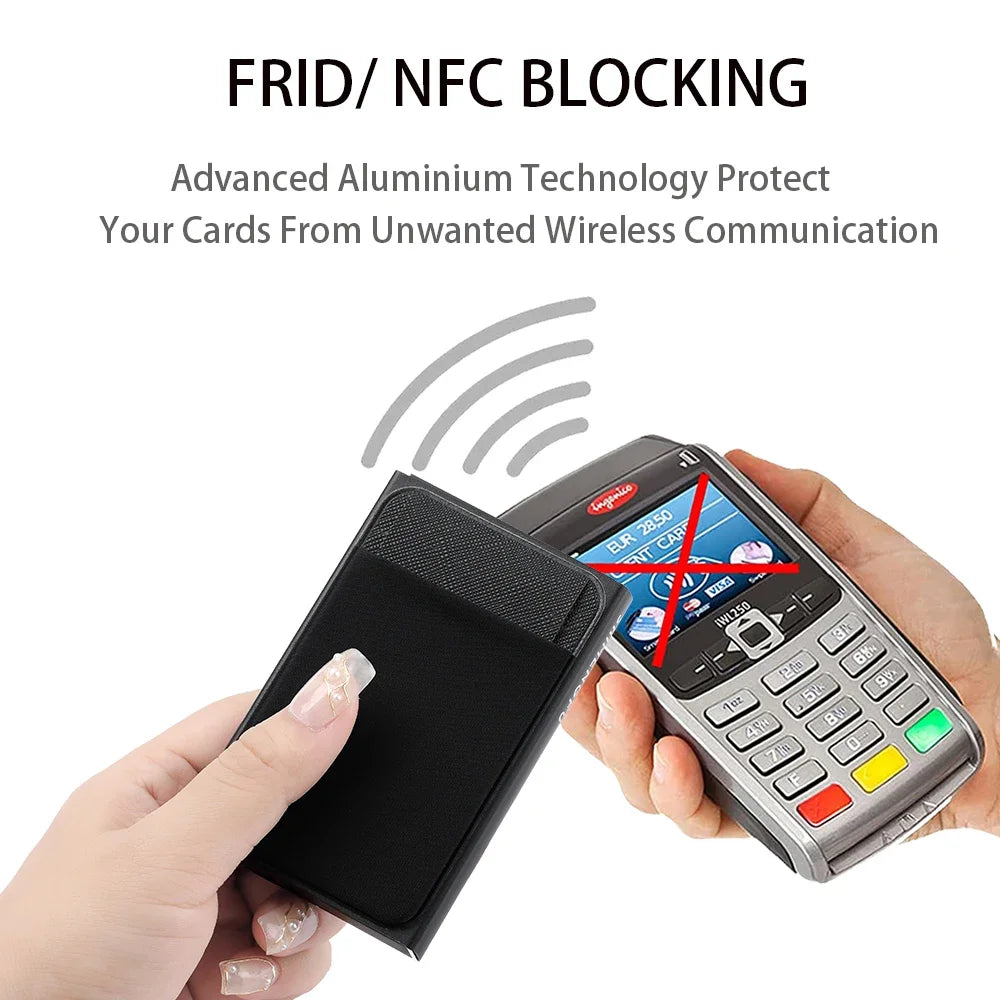 Wallet Automatic Flip Card Side Push Card Holder Sleeve Large Capacity 12 Cards Slot