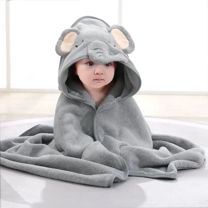 Baby Bath Towel Boy Girl Newborn with Hood Cartoon Animal Coral Fleece Infant Towels Blanket Baby Bathrobe Robe Baby Shower