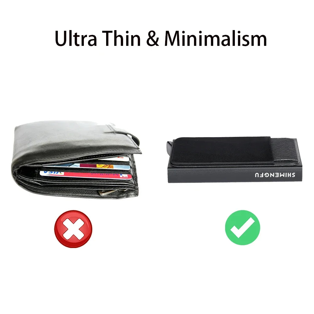 Wallet Automatic Flip Card Side Push Card Holder Sleeve Large Capacity 12 Cards Slot