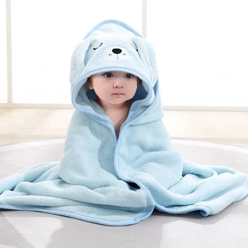 Baby Bath Towel Boy Girl Newborn with Hood Cartoon Animal Coral Fleece Infant Towels Blanket Baby Bathrobe Robe Baby Shower