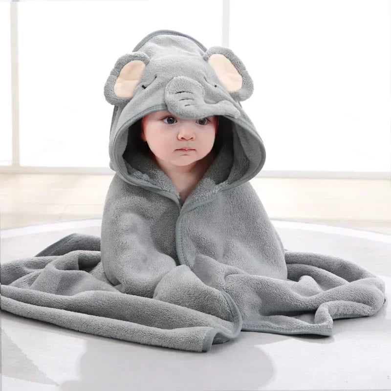 Baby Bath Towel Boy Girl Newborn with Hood Cartoon Animal Coral Fleece Infant Towels Blanket Baby Bathrobe Robe Baby Shower