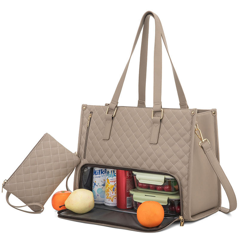 Convenient Commute New Lunch Bag Women's Insulated Lunch Box Women's Leak-proof (Computer Storage)