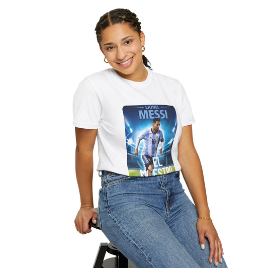 Lionel Messi Champion T-Shirt, Unisex Sports Tee, Soccer Fan Gift, Garment-Dyed Shirt, World Cup Celebration Apparel