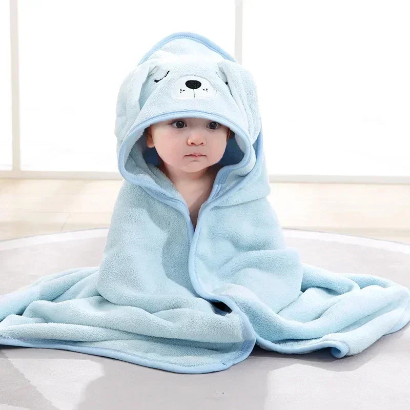 Baby Bath Towel Boy Girl Newborn with Hood Cartoon Animal Coral Fleece Infant Towels Blanket Baby Bathrobe Robe Baby Shower