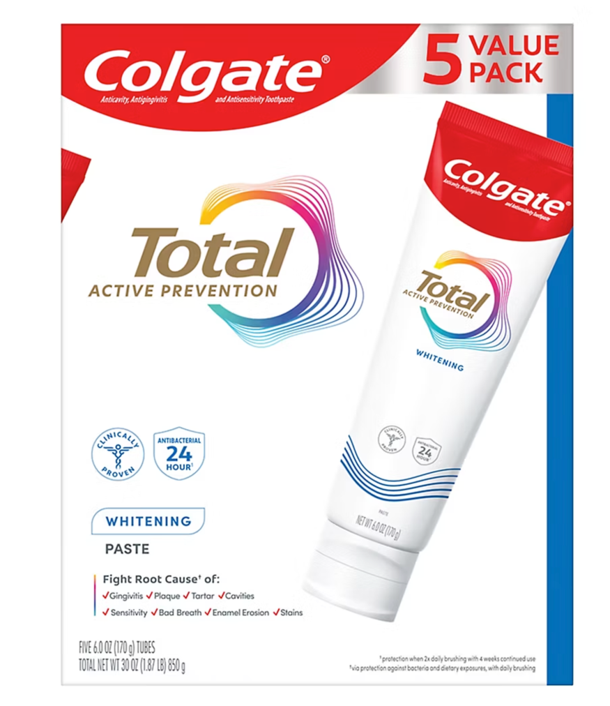 Colgate Total Active Prevention Whitening Toothpaste - Mint, 6.0 oz.
