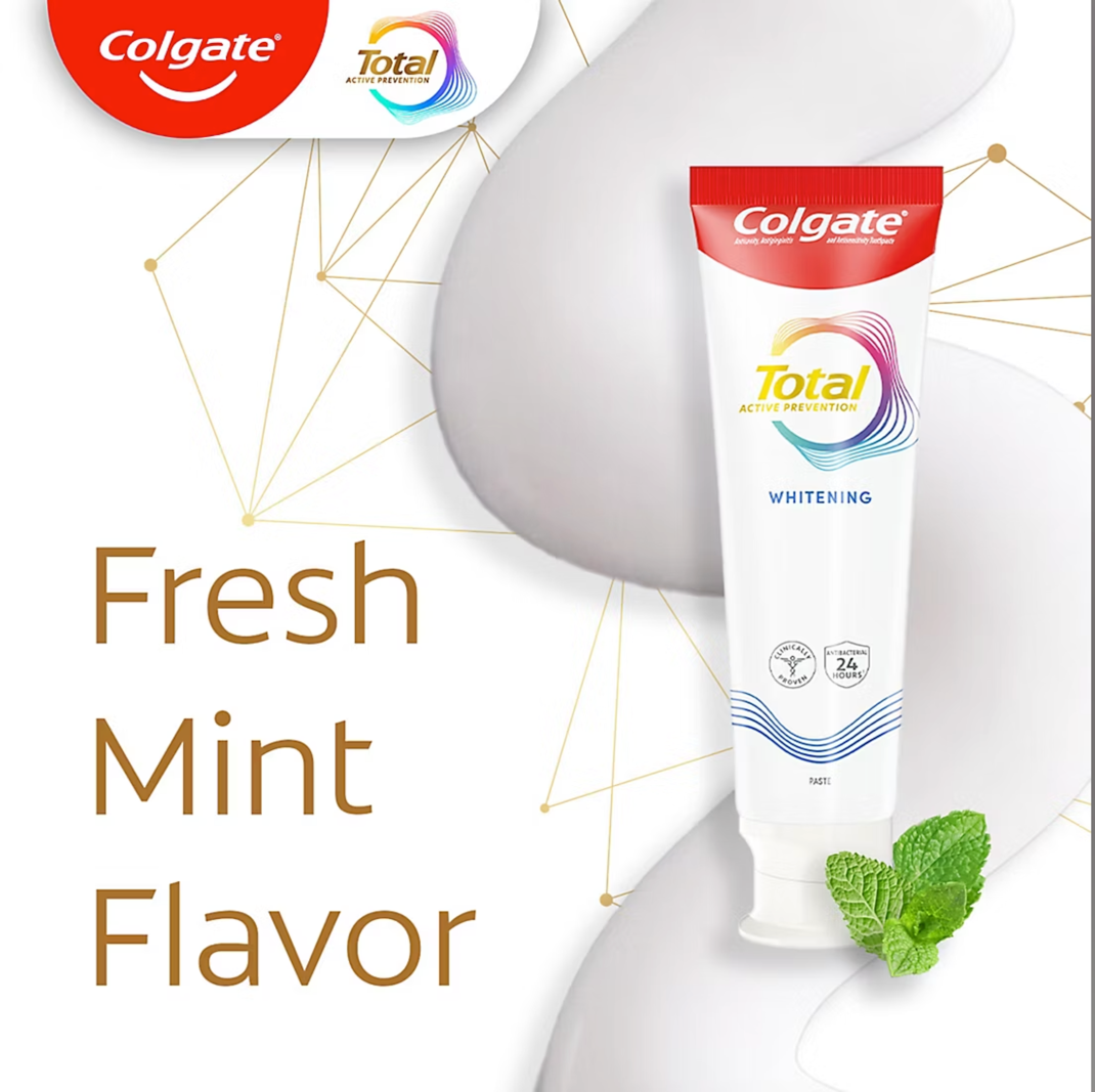 Colgate Total Active Prevention Whitening Toothpaste - Mint, 6.0 oz.