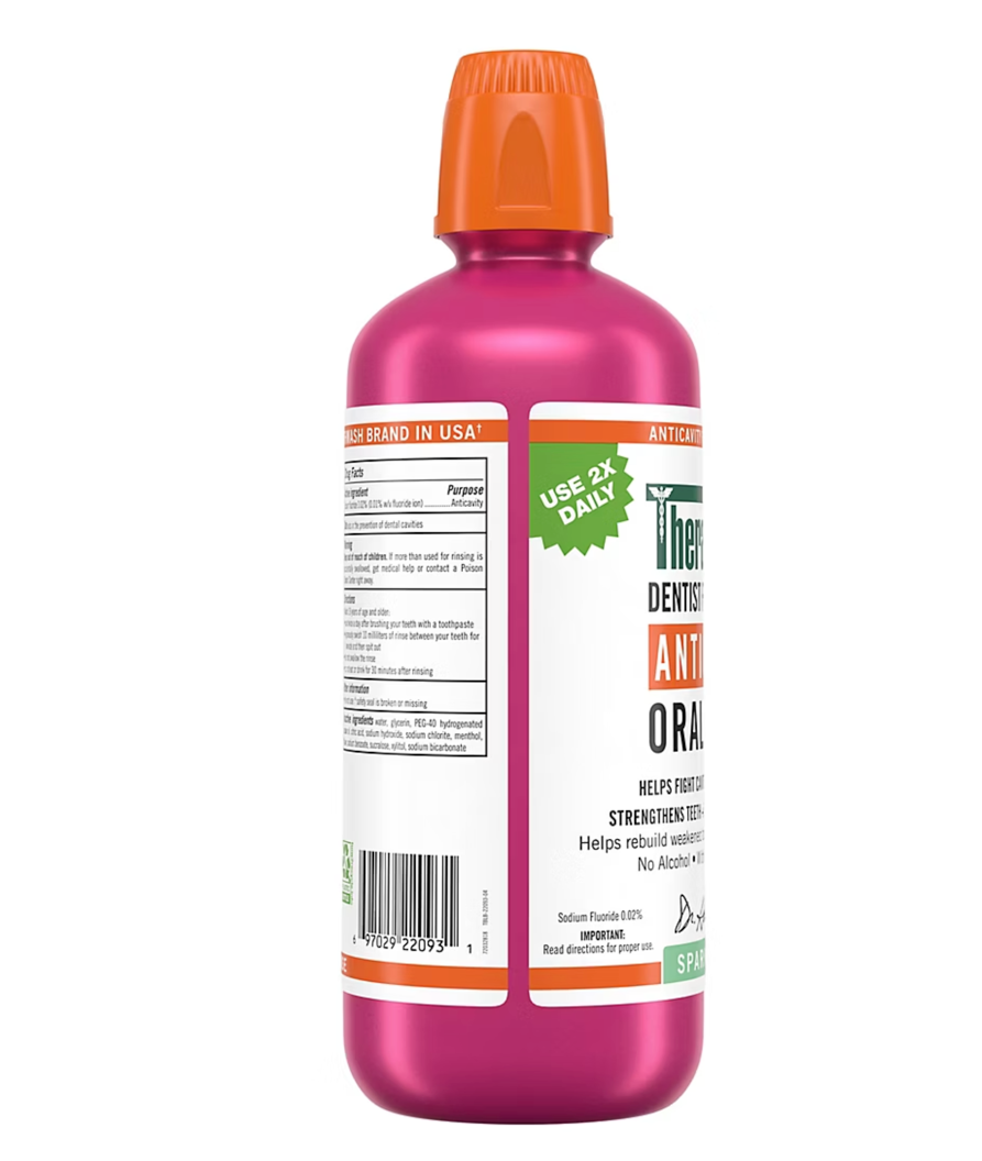TheraBreath Anticavity Fluoride Mouthwash - Sparkle Mint, /1L