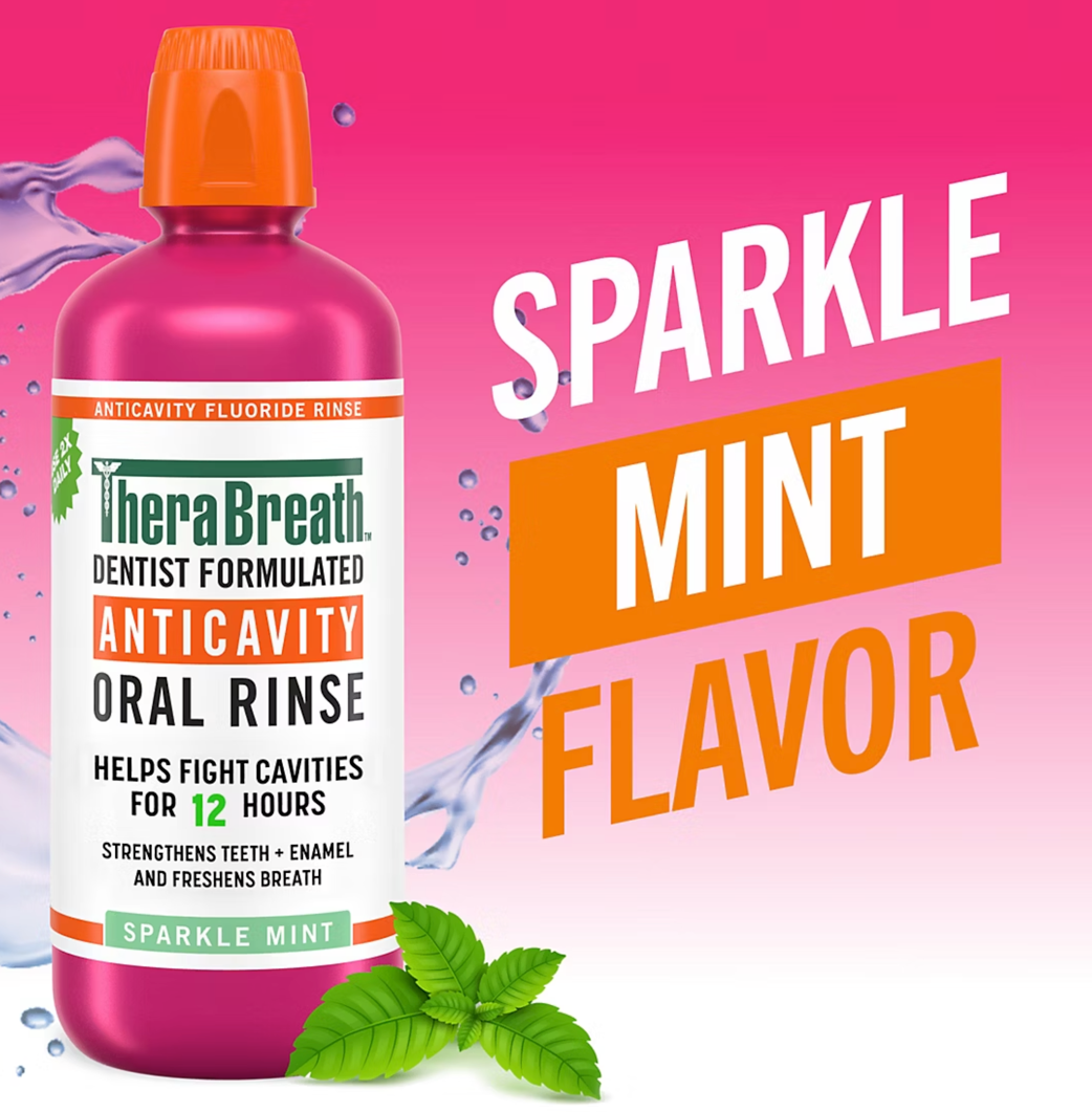 TheraBreath Anticavity Fluoride Mouthwash - Sparkle Mint, /1L