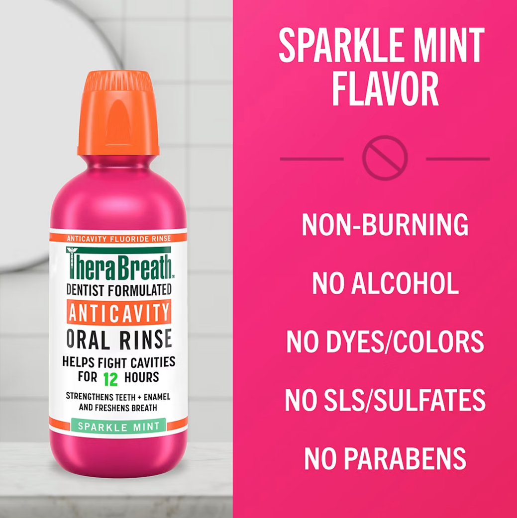 TheraBreath Anticavity Fluoride Mouthwash - Sparkle Mint, /1L
