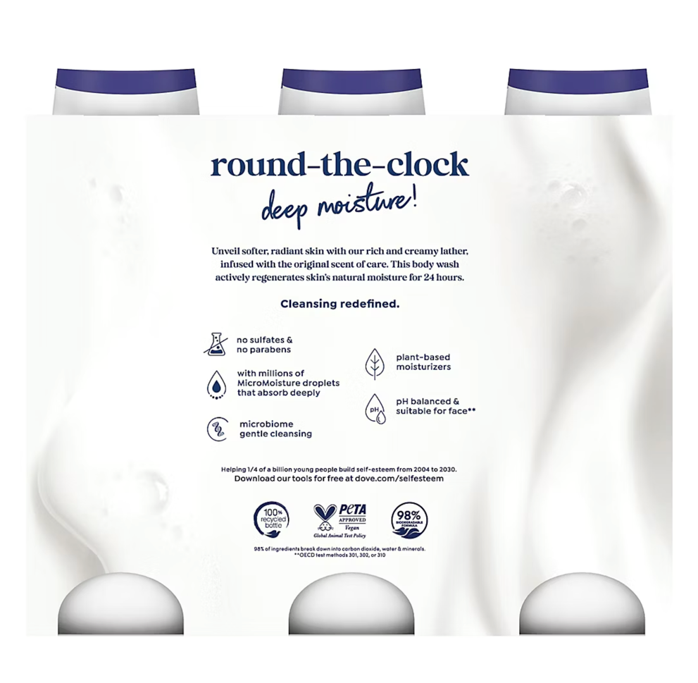 Dove Deep Moisture Renewing Body Wash, 3 pk./23 oz.
