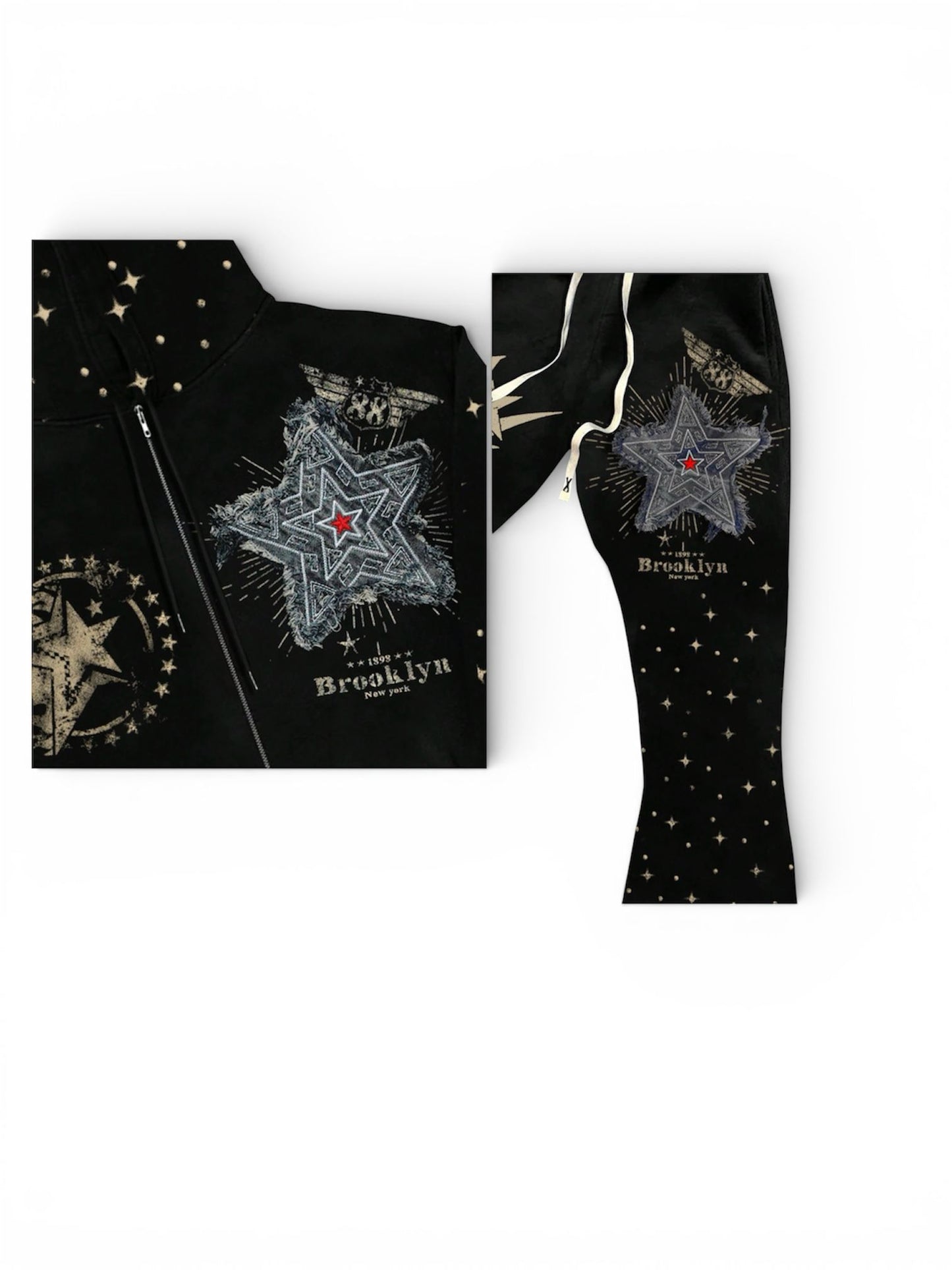 Hooded Zip-Up Long Sleeve Sweatshirt and pants