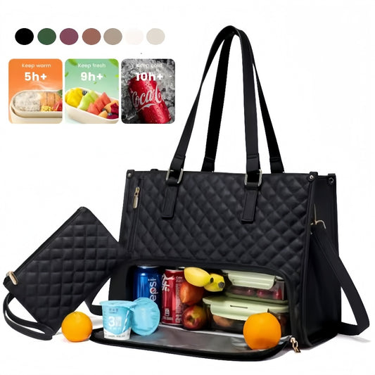 Convenient Commute New Lunch Bag Women's Insulated Lunch Box Women's Leak-proof (Computer Storage)
