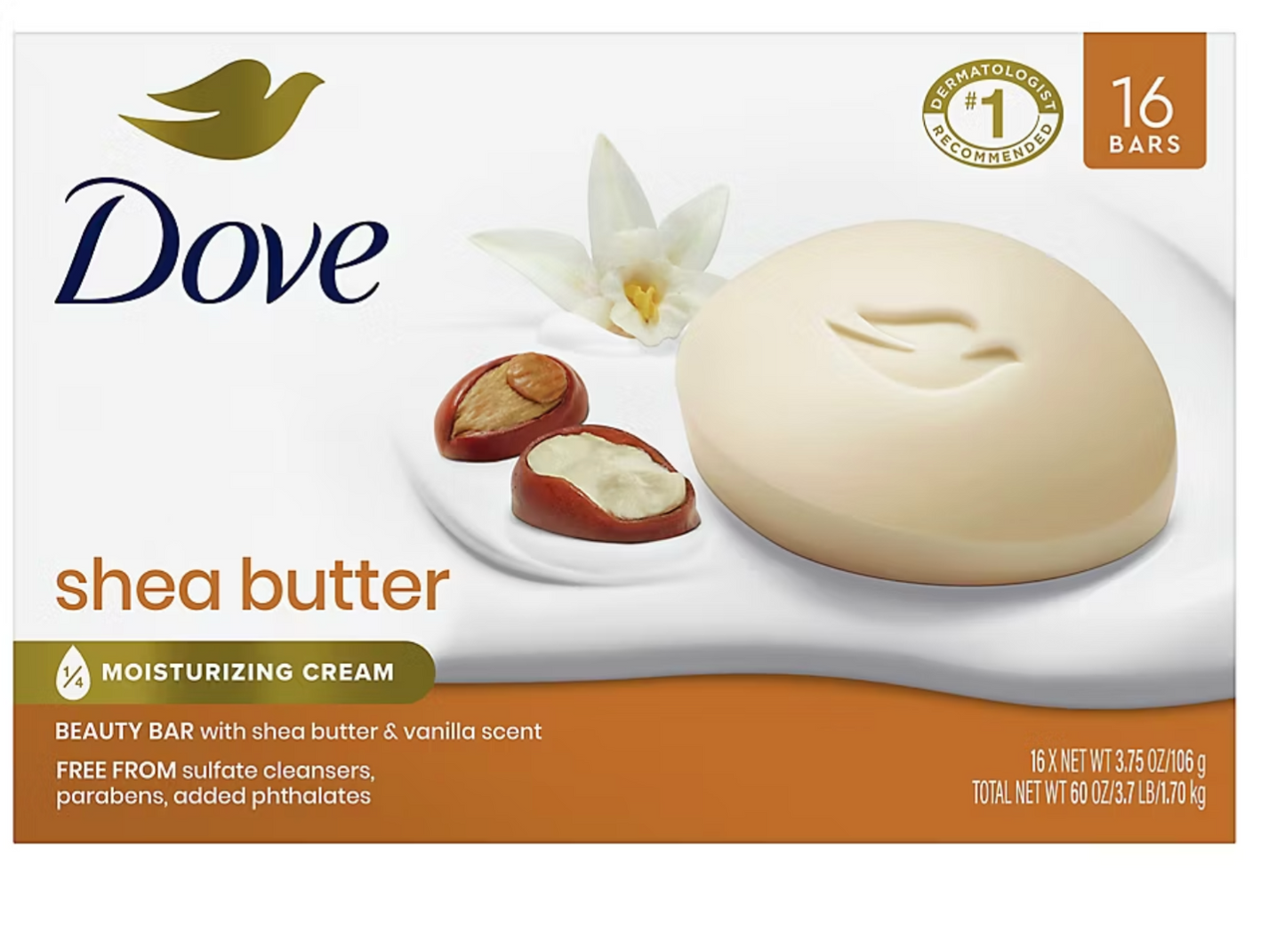 Dove Purely Pampering Beauty Bar, 16 ct.